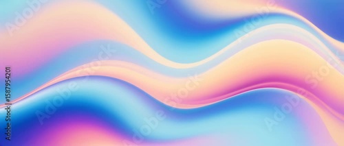 Smooth Blending Luminous Wavy Abstract Gradient Background with Dynamic Pastel and Blue Colors, Modern Design