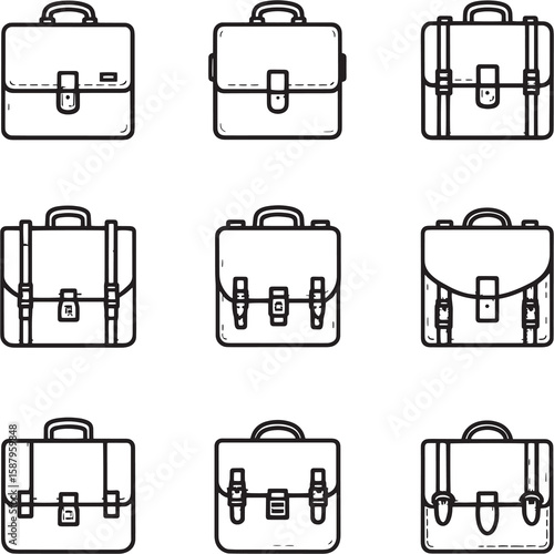 Simple Vegan Leather Bag 2D Line Design