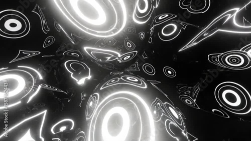 Minimal Tech HUD Loop White Geometric Interface Animation 4K