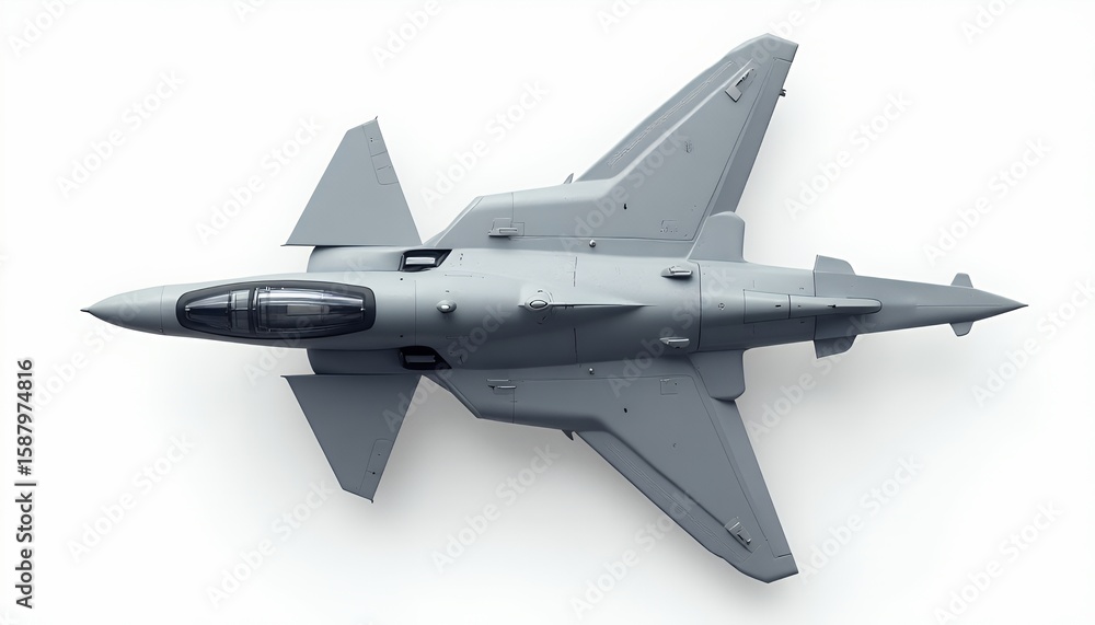 Top View of Futuristic Stealth Fighter Jet Top View of Futuristic Stealth Fighter Jet