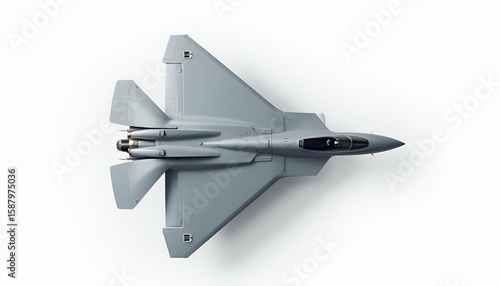 Top View of Modern Military Jet Fighter