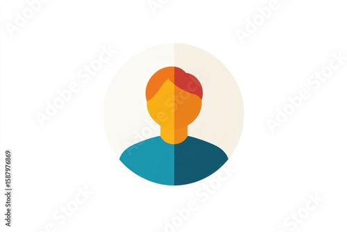 Vector icon of a person with circular background, clean and minimal design