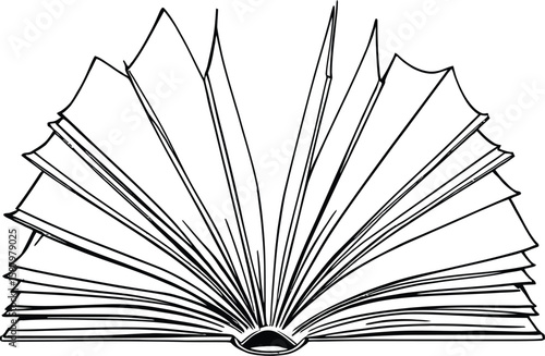  Open Book with Pages Fanning Out: Hand-Drawn Education & Knowledge Vector Art