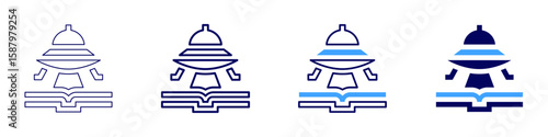 Aliens icon in 4 different styles. Thin Line, Line, Bold Line, Duotone. Duotone style. Editable stroke