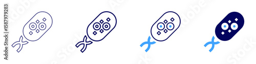 Anaerobic chamber icon in 4 different styles. Thin Line, Line, Bold Line, Duotone. Duotone style. Editable stroke