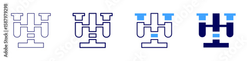 Aromatic compound icon in 4 different styles. Thin Line, Line, Bold Line, Duotone. Duotone style. Editable stroke