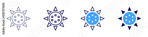 Bacterial cell icon in 4 different styles. Thin Line, Line, Bold Line, Duotone. Duotone style. Editable stroke