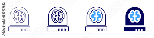 Behavioral adaptation icon in 4 different styles. Thin Line, Line, Bold Line, Duotone. Duotone style. Editable stroke