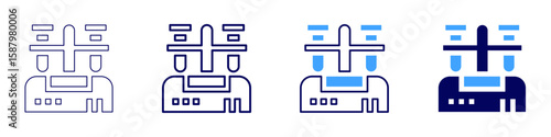 Chemical bonds icon in 4 different styles. Thin Line, Line, Bold Line, Duotone. Duotone style. Editable stroke
