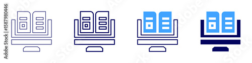 Computer science icon in 4 different styles. Thin Line, Line, Bold Line, Duotone. Duotone style. Editable stroke