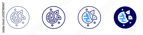 Cosmic expansion icon in 4 different styles. Thin Line, Line, Bold Line, Duotone. Duotone style. Editable stroke