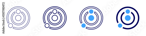 Cosmology study icon in 4 different styles. Thin Line, Line, Bold Line, Duotone. Duotone style. Editable stroke