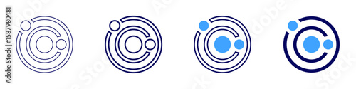 Cosmic microwave icon in 4 different styles. Thin Line, Line, Bold Line, Duotone. Duotone style. Editable stroke