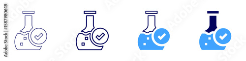Dilution factor icon in 4 different styles. Thin Line, Line, Bold Line, Duotone. Duotone style. Editable stroke