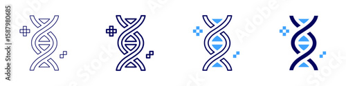 Dna analysis icon in 4 different styles. Thin Line, Line, Bold Line, Duotone. Duotone style. Editable stroke