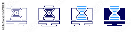 DNA mutation icon in 4 different styles. Thin Line, Line, Bold Line, Duotone. Duotone style. Editable stroke