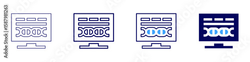 Family pedigree icon in 4 different styles. Thin Line, Line, Bold Line, Duotone. Duotone style. Editable stroke