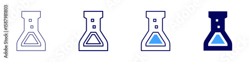 Flask purity icon in 4 different styles. Thin Line, Line, Bold Line, Duotone. Duotone style. Editable stroke