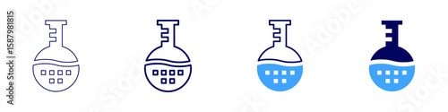 Flask rack icon in 4 different styles. Thin Line, Line, Bold Line, Duotone. Duotone style. Editable stroke