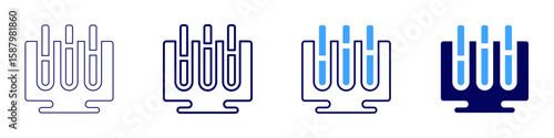 Flask request icon in 4 different styles. Thin Line, Line, Bold Line, Duotone. Duotone style. Editable stroke