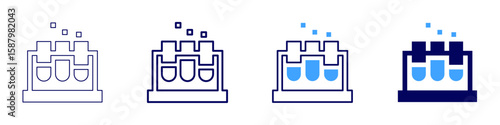 Flask stopper icon in 4 different styles. Thin Line, Line, Bold Line, Duotone. Duotone style. Editable stroke