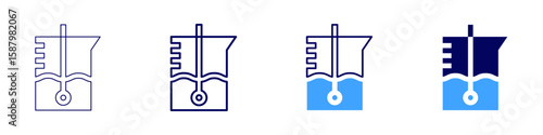 Flask testing icon in 4 different styles. Thin Line, Line, Bold Line, Duotone. Duotone style. Editable stroke