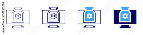 Flask swagger icon in 4 different styles. Thin Line, Line, Bold Line, Duotone. Duotone style. Editable stroke