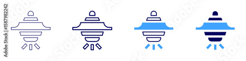 Gamma burst icon in 4 different styles. Thin Line, Line, Bold Line, Duotone. Duotone style. Editable stroke