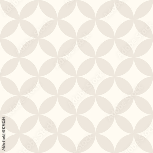 Oriental Seamless Pattern with Geometric Shapes in soft beige tones. Arabic stars mosaic. Vector  Background
