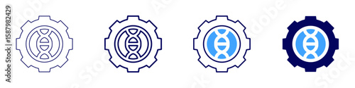 Gene mutation icon in 4 different styles. Thin Line, Line, Bold Line, Duotone. Duotone style. Editable stroke