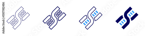 Genetic markers icon in 4 different styles. Thin Line, Line, Bold Line, Duotone. Duotone style. Editable stroke