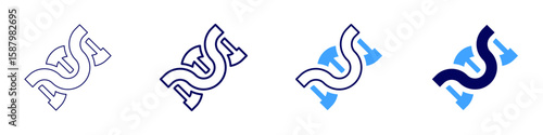 Genetic population icon in 4 different styles. Thin Line, Line, Bold Line, Duotone. Duotone style. Editable stroke