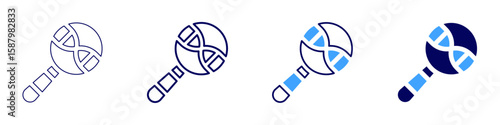 Genetic therapy icon in 4 different styles. Thin Line, Line, Bold Line, Duotone. Duotone style. Editable stroke