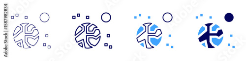 Geothermal energy icon in 4 different styles. Thin Line, Line, Bold Line, Duotone. Duotone style. Editable stroke