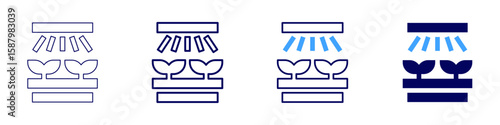 Green technology icon in 4 different styles. Thin Line, Line, Bold Line, Duotone. Duotone style. Editable stroke
