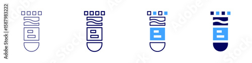Heterogeneous mixture icon in 4 different styles. Thin Line, Line, Bold Line, Duotone. Duotone style. Editable stroke