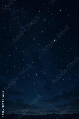Deep space background with glowing star clusters and constellations.
