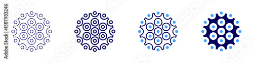 Hpv icon in 4 different styles. Thin Line, Line, Bold Line, Duotone. Duotone style. Editable stroke