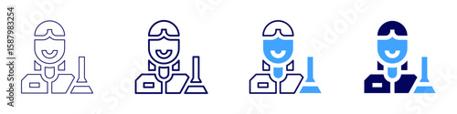 Human behavior icon in 4 different styles. Thin Line, Line, Bold Line, Duotone. Duotone style. Editable stroke