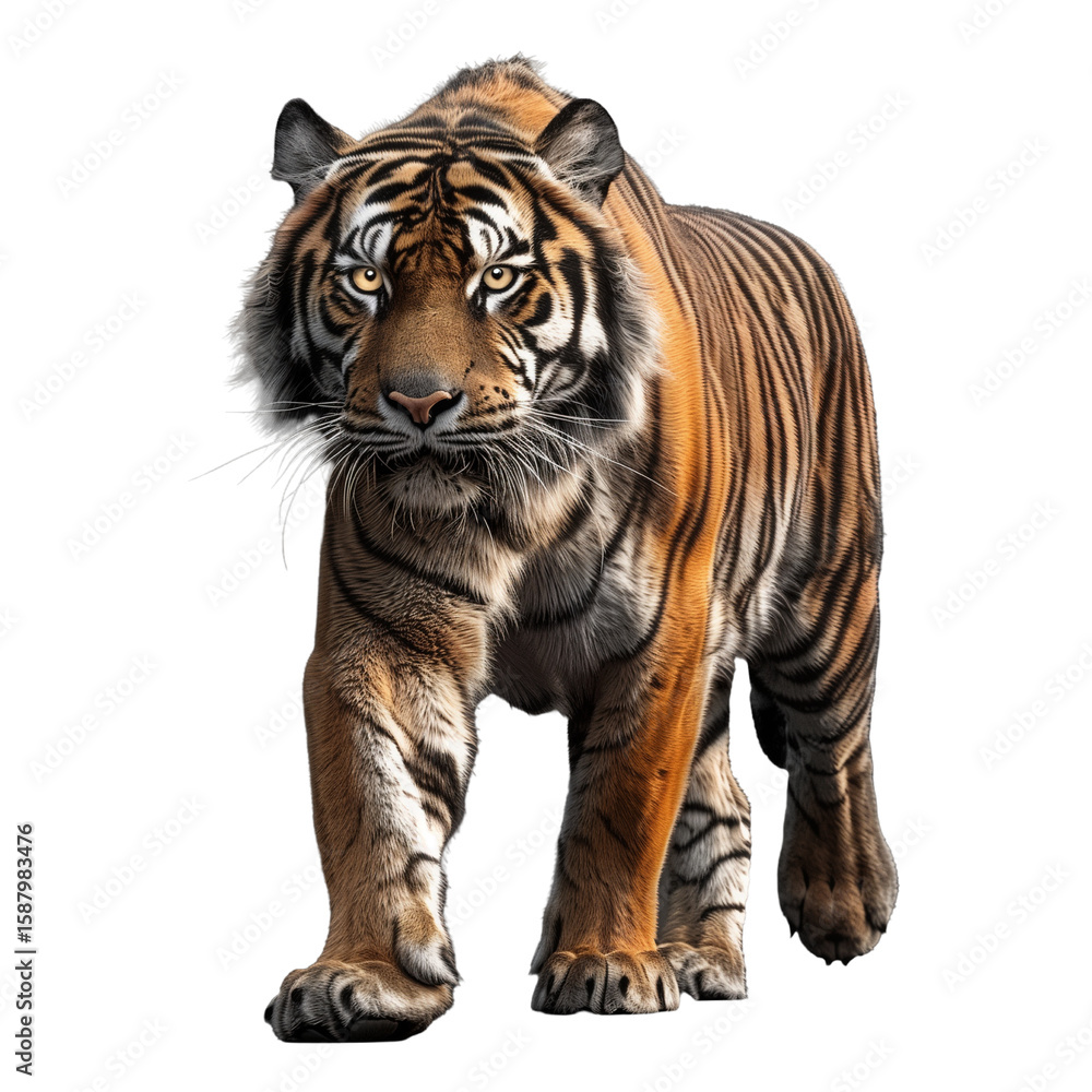 Obraz premium Tiger Isolated on Transparent Background. PNG.
