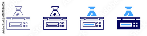 Liquid distillation icon in 4 different styles. Thin Line, Line, Bold Line, Duotone. Duotone style. Editable stroke