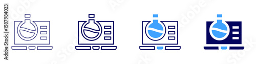 Litmus paper icon in 4 different styles. Thin Line, Line, Bold Line, Duotone. Duotone style. Editable stroke