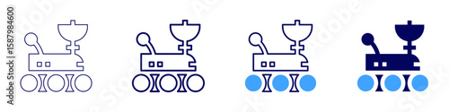 Moon rover icon in 4 different styles. Thin Line, Line, Bold Line, Duotone. Duotone style. Editable stroke