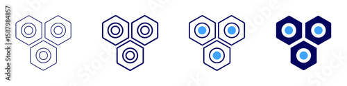 Nucleotide icon in 4 different styles. Thin Line, Line, Bold Line, Duotone. Duotone style. Editable stroke