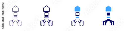 Phage icon in 4 different styles. Thin Line, Line, Bold Line, Duotone. Duotone style. Editable stroke