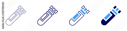 Polymerization reaction icon in 4 different styles. Thin Line, Line, Bold Line, Duotone. Duotone style. Editable stroke