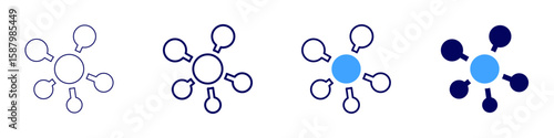 Rna interference icon in 4 different styles. Thin Line, Line, Bold Line, Duotone. Duotone style. Editable stroke