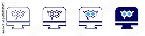 Scientific computation icon in 4 different styles. Thin Line, Line, Bold Line, Duotone. Duotone style. Editable stroke