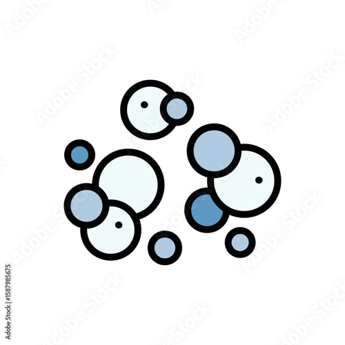 Soap foam cloud with bubbles. Color icon of washing. Illustration of cleanser, detergent, shampoo, liquid soap, gel. Isolated vector symbol of cleaning and cleanliness.