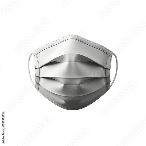 White surgical mask against black background